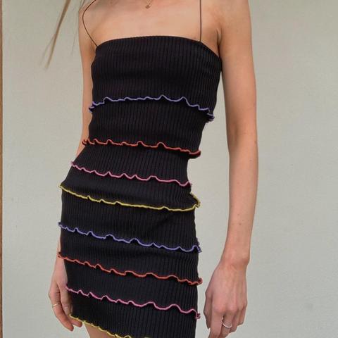 Bec and Bridge La Bamba Mini Dress Black ribbed Depop