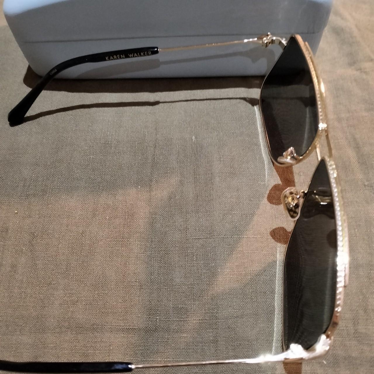 Karen Walker Women S Black And Gold Sunglasses Depop   P0 