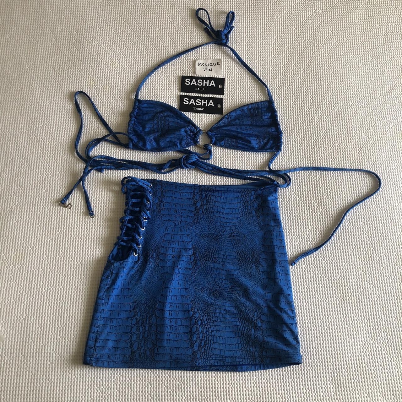 women-s-blue-and-silver-crop-top-depop