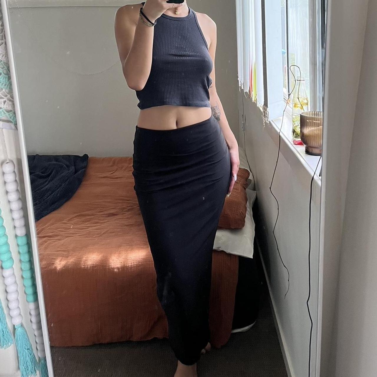 Black midi skirt outlet glassons