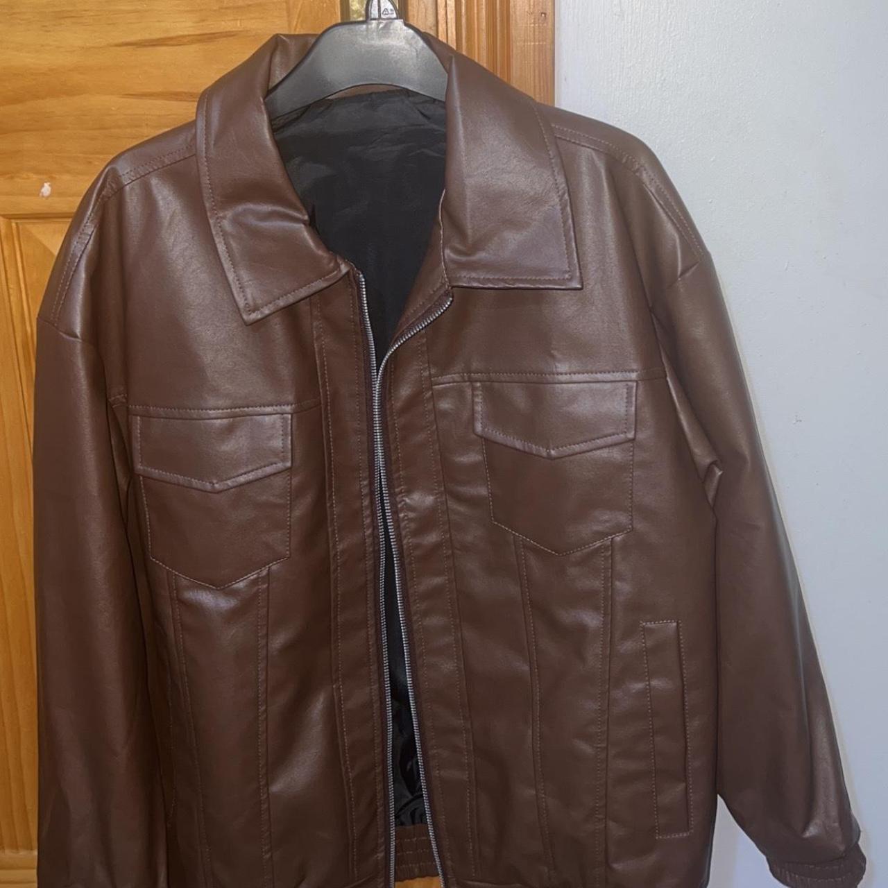 🤎 Gorgeous Brown Faux Leather Jacket 🤎 Only selling... - Depop