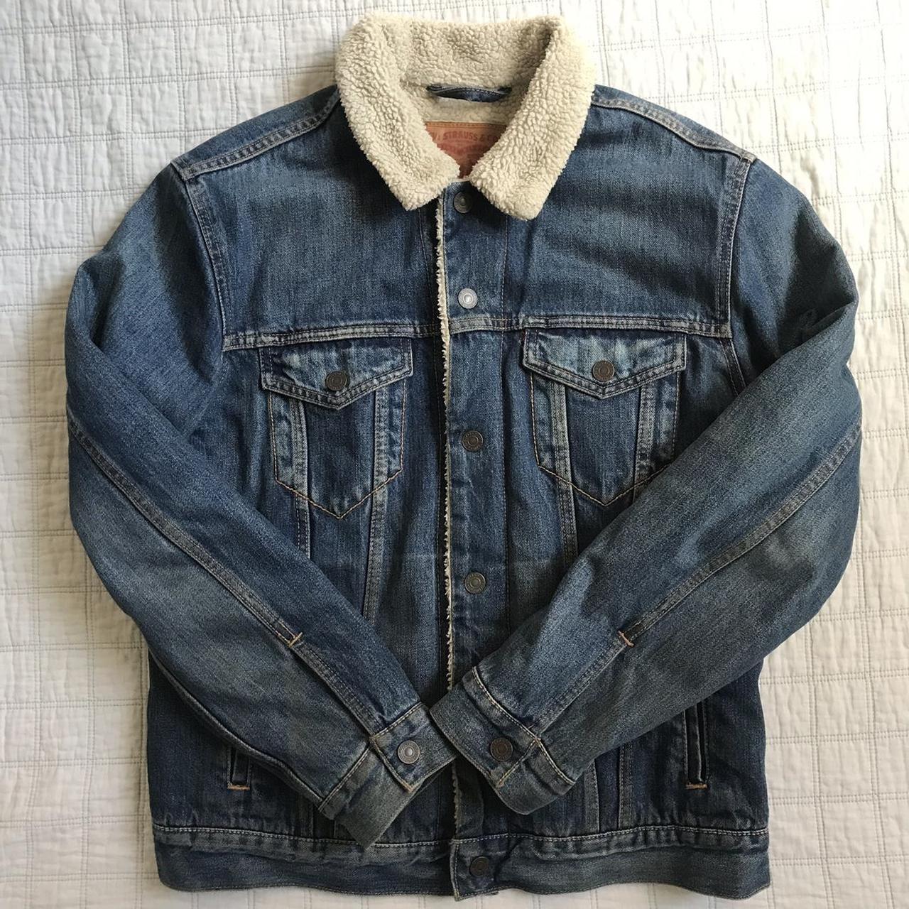 Levi's Men's Blue and Navy Jacket | Depop