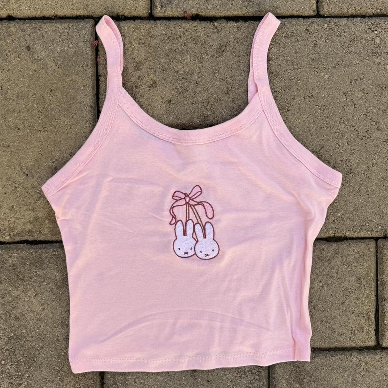 Miffy coquette bow baby pink cropped tank top! Depop