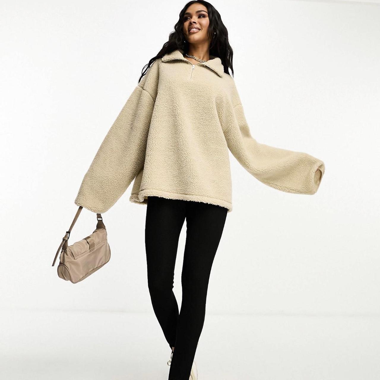 ASOS DESIGN oversized half zip sweatshirt in fleece