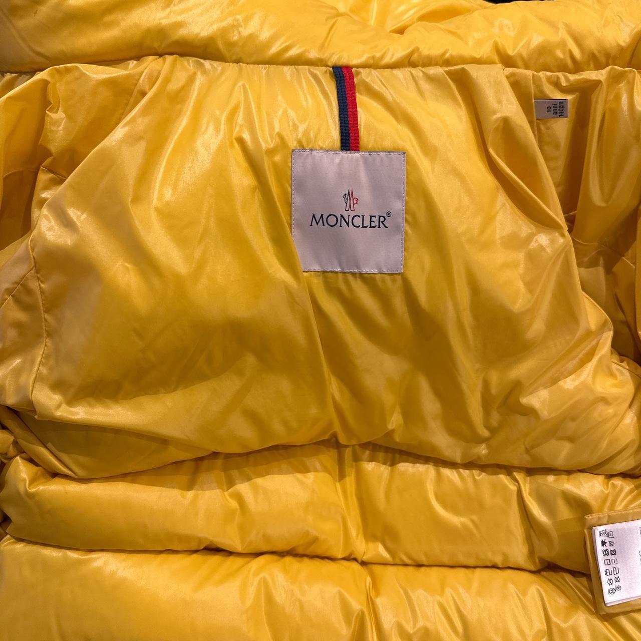 Moncler yellow coat age 10 excellent condition - Depop