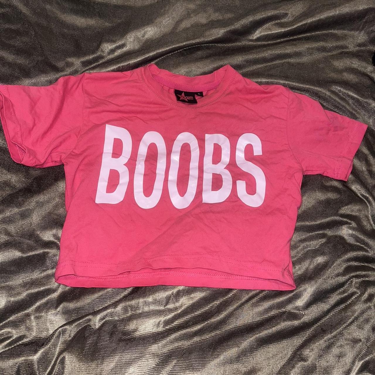 Fun pink Boobs crop top super cute and stands out !!... - Depop