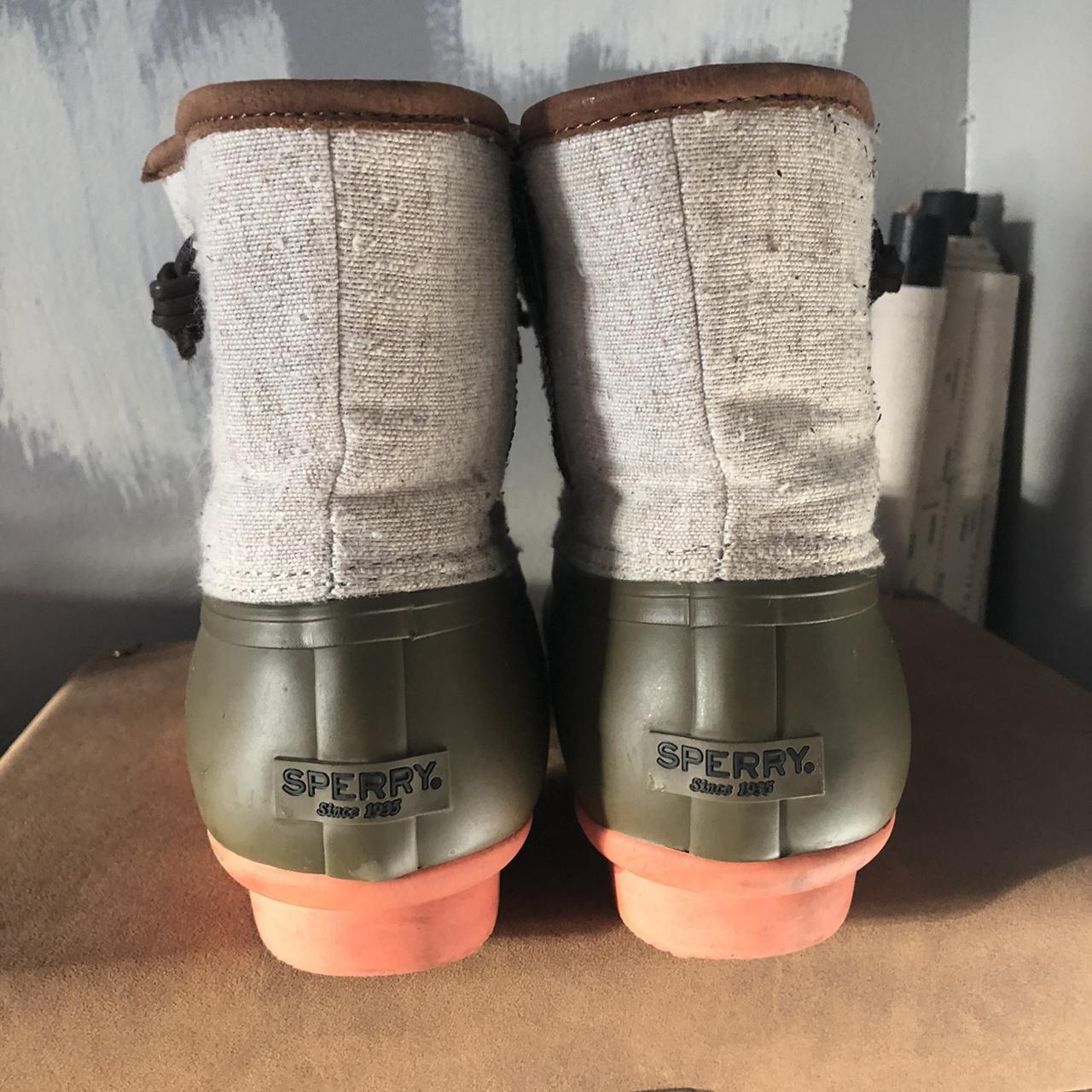 orange sperry duck boots