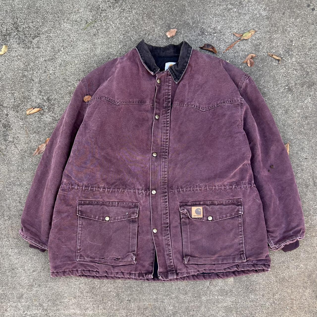 Carhartt Men's Burgundy And Purple Jacket 