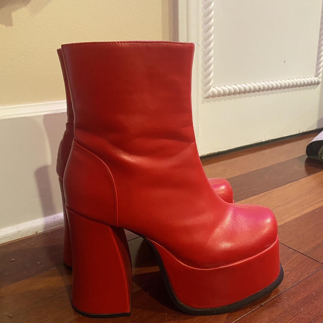 mens red platform boots