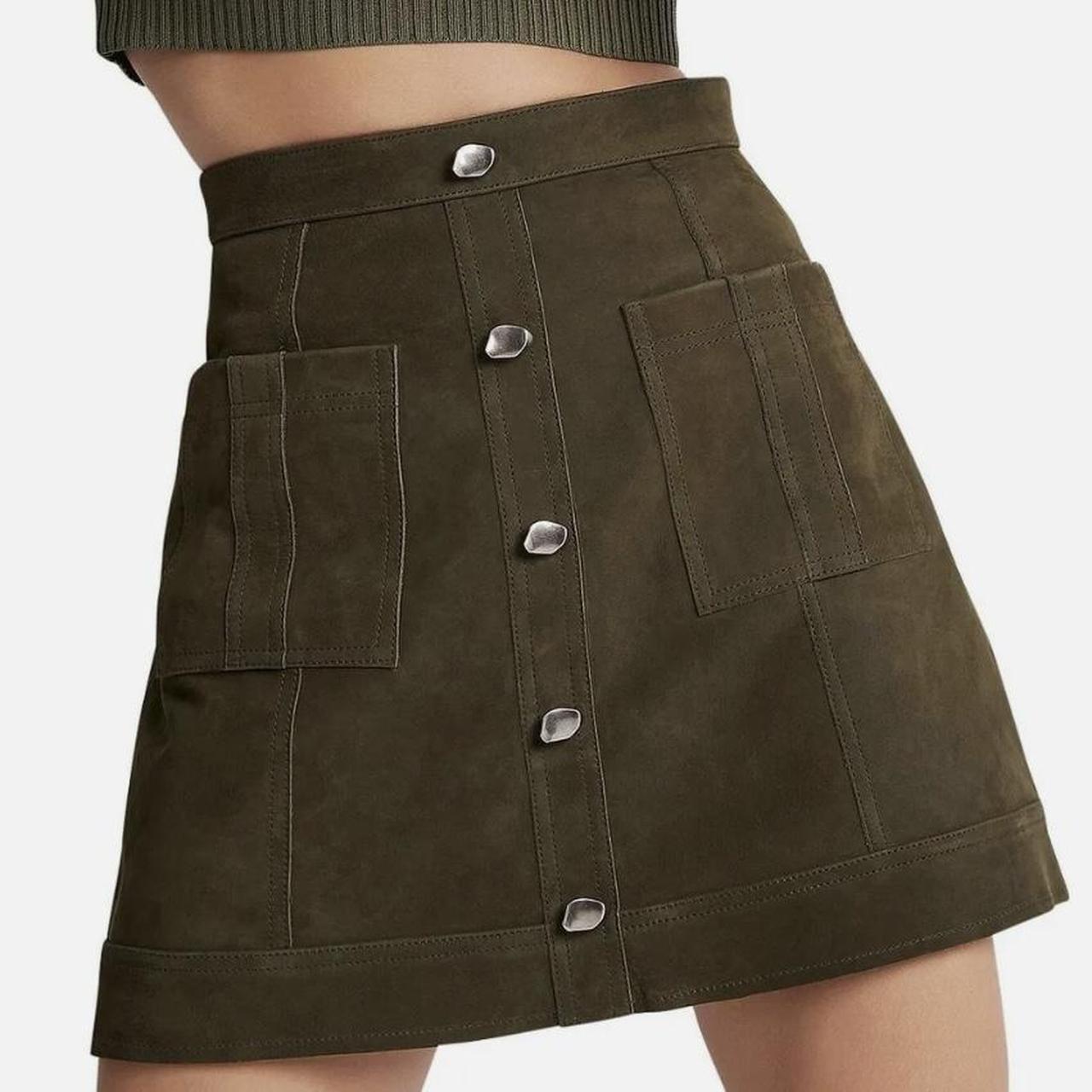 AJE khaki fusion leather skirt. Size 6 XS. Unworn. Depop