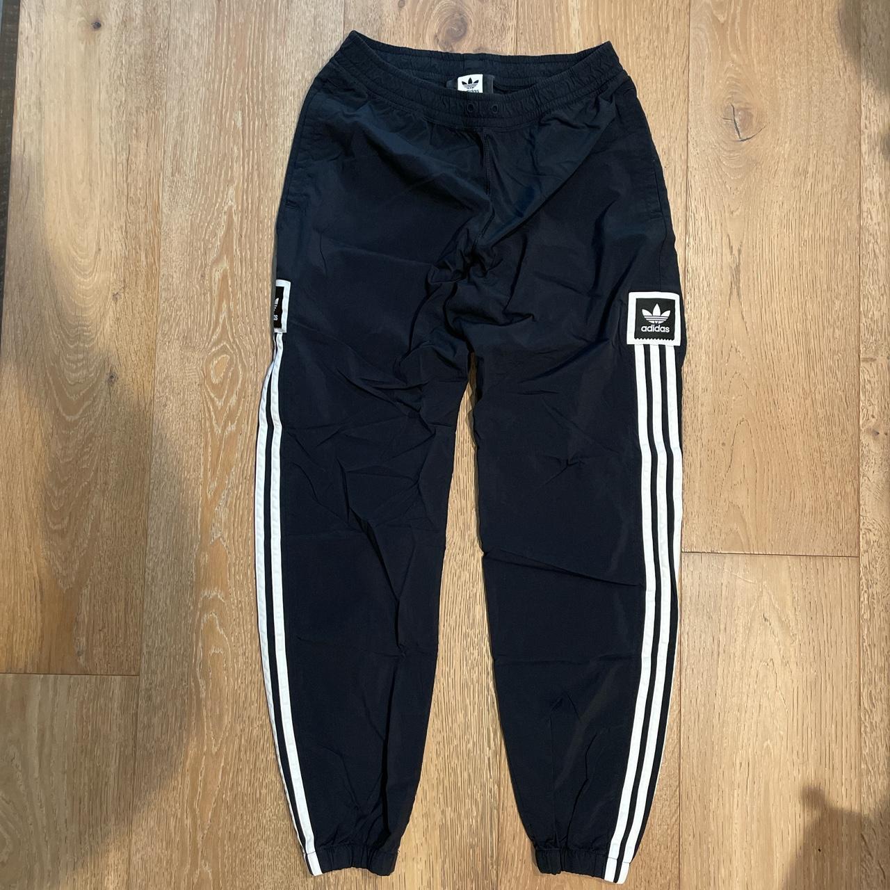 Adidas Men's Black and White Trousers | Depop