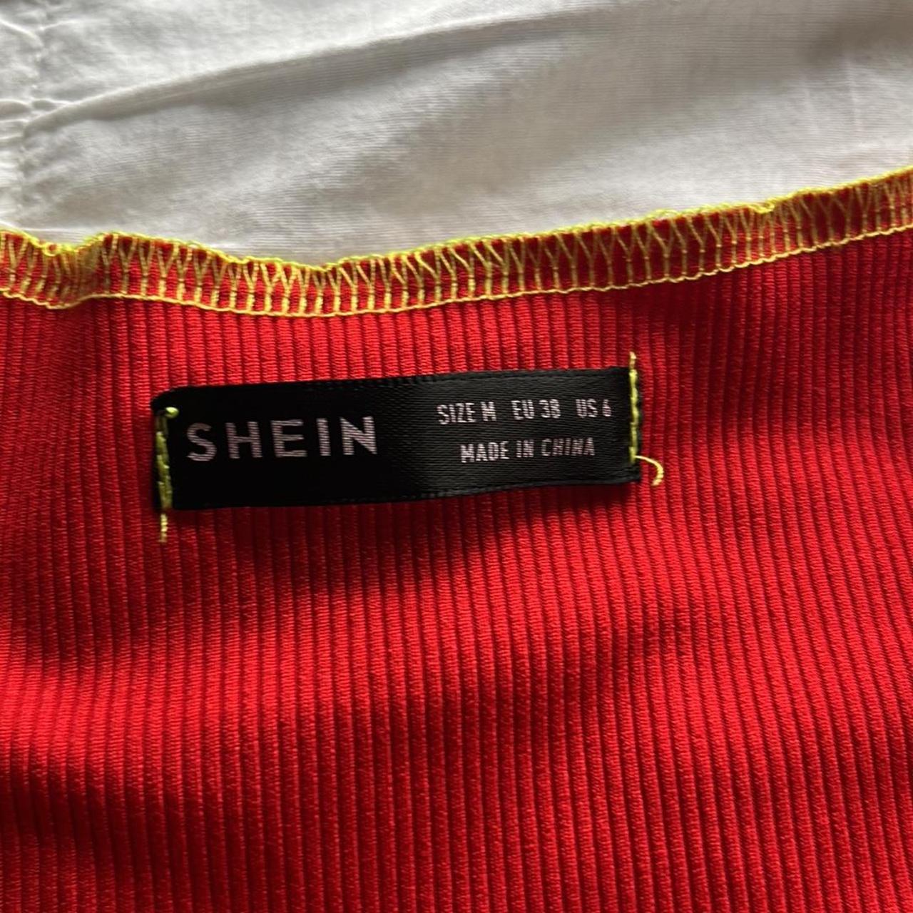 SHEIN Women's Red and Yellow Croptop Depop