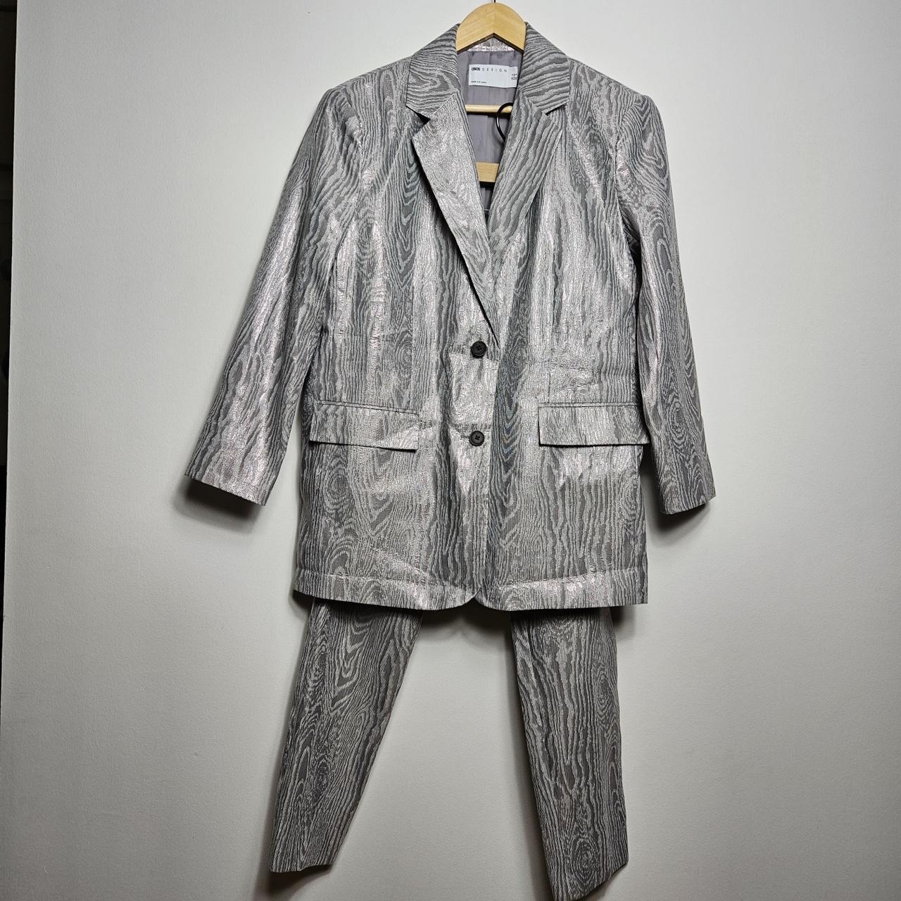 Metallic silver sale suit jacket