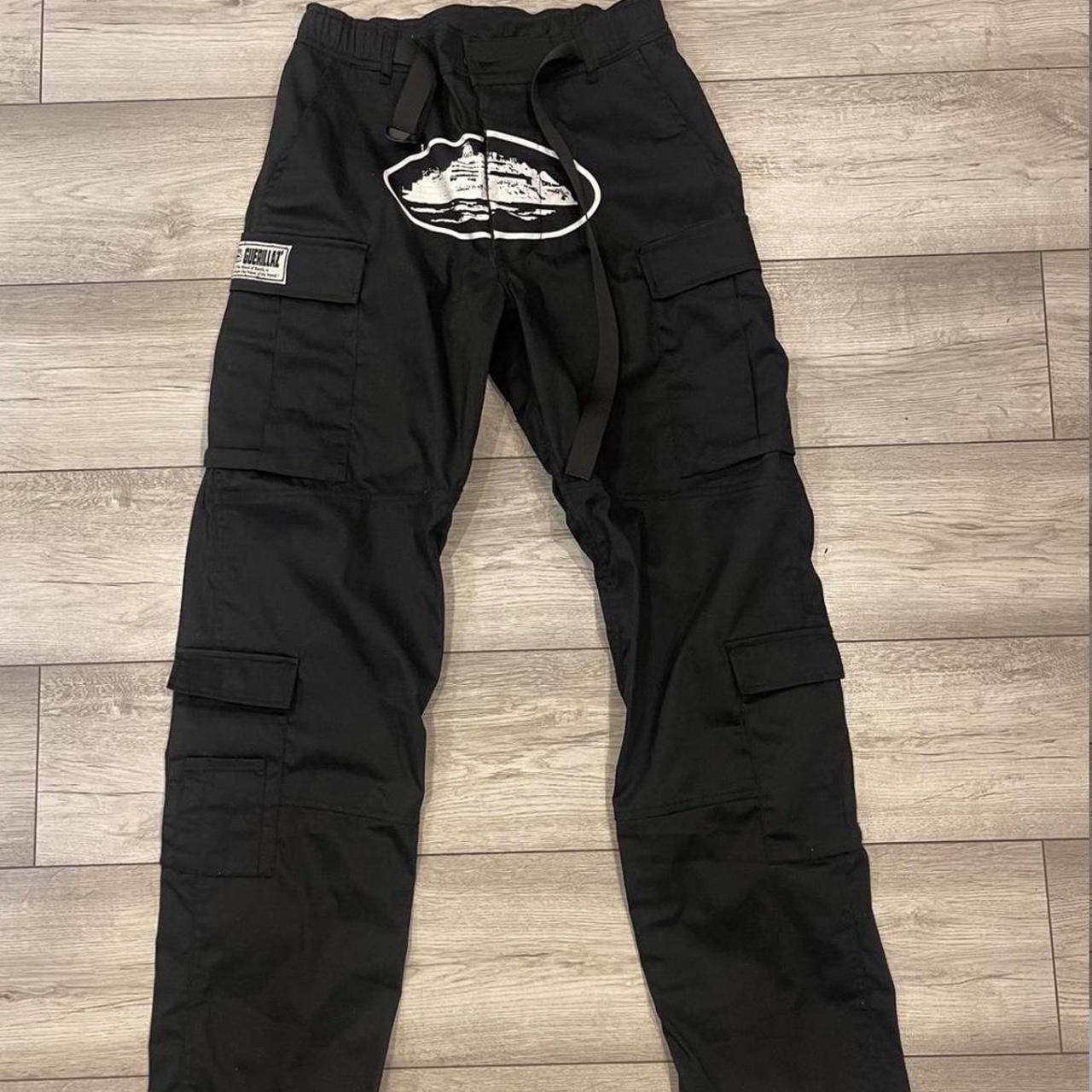 Corteiz CRTZ Black Cargo Pants - Size Medium M... - Depop