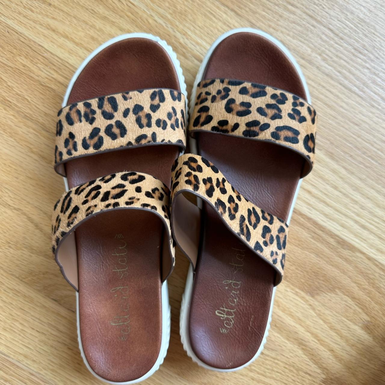 Altar'd State Cheetah Print Platform Sandals, worn... - Depop