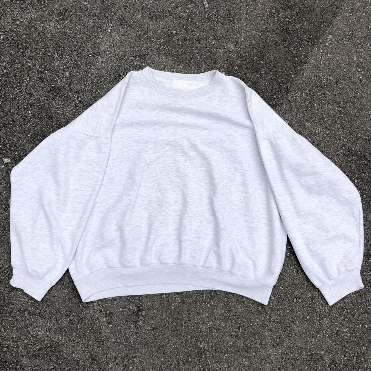 Vintage Blank heather grey Crewneck Sweater size... - Depop