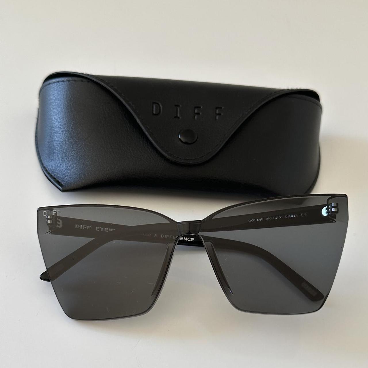 DIFF Women's Black Sunglasses Depop