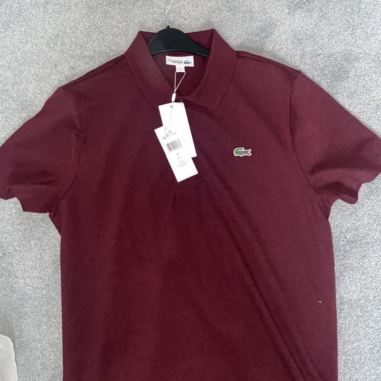 Lacoste Clothing Lacoste Maroon Polo Shirt Collar Neck Regular Fit