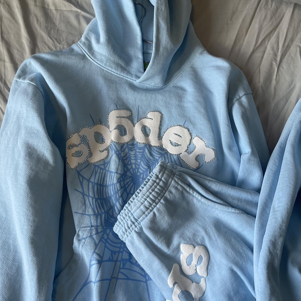 Sp5der baby blue tracksuit (spider worldwide) Size M - Depop