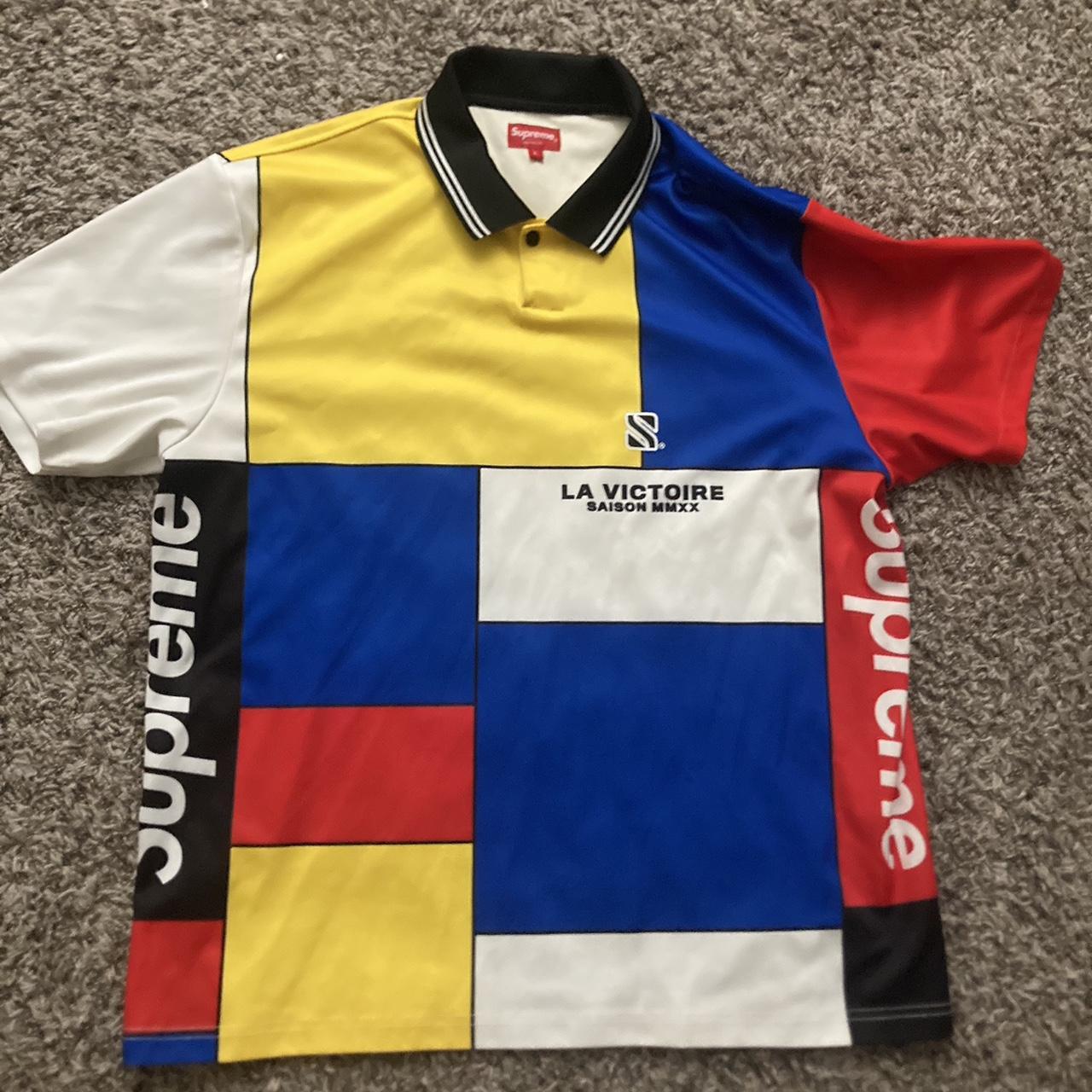 Supreme Colorblock La Victoire polo shirt Size... - Depop