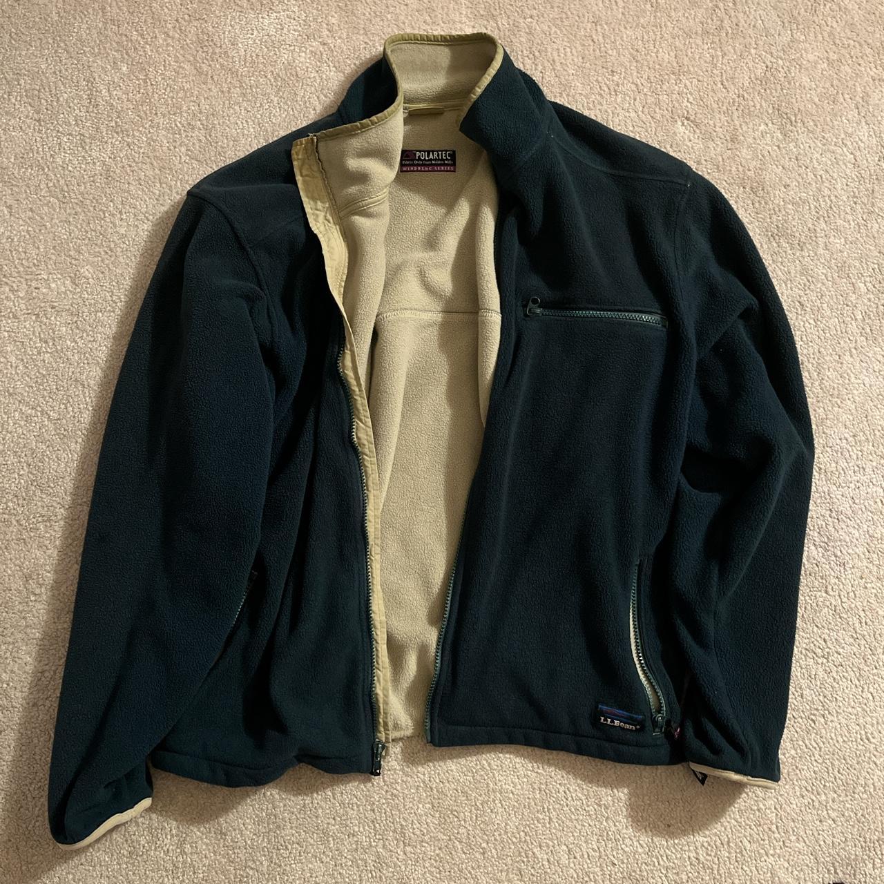 Vintage LLbean green fleece jacket men’s XL Depop