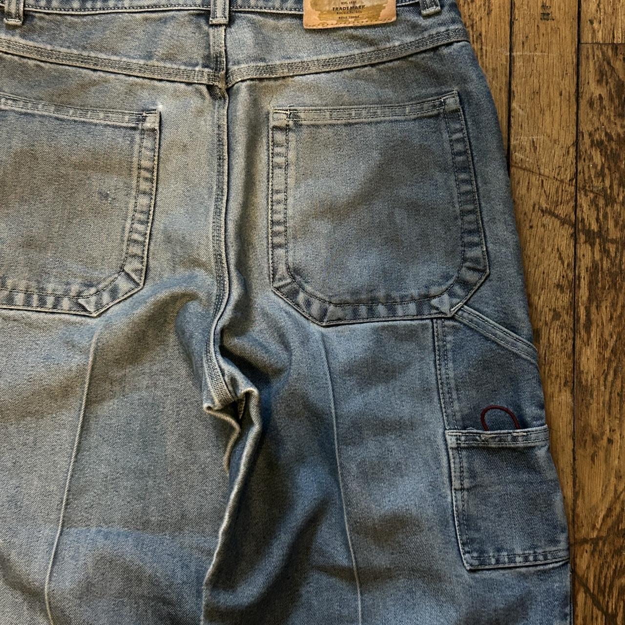 super old perfectly worn anchor blue jeans. great... - Depop