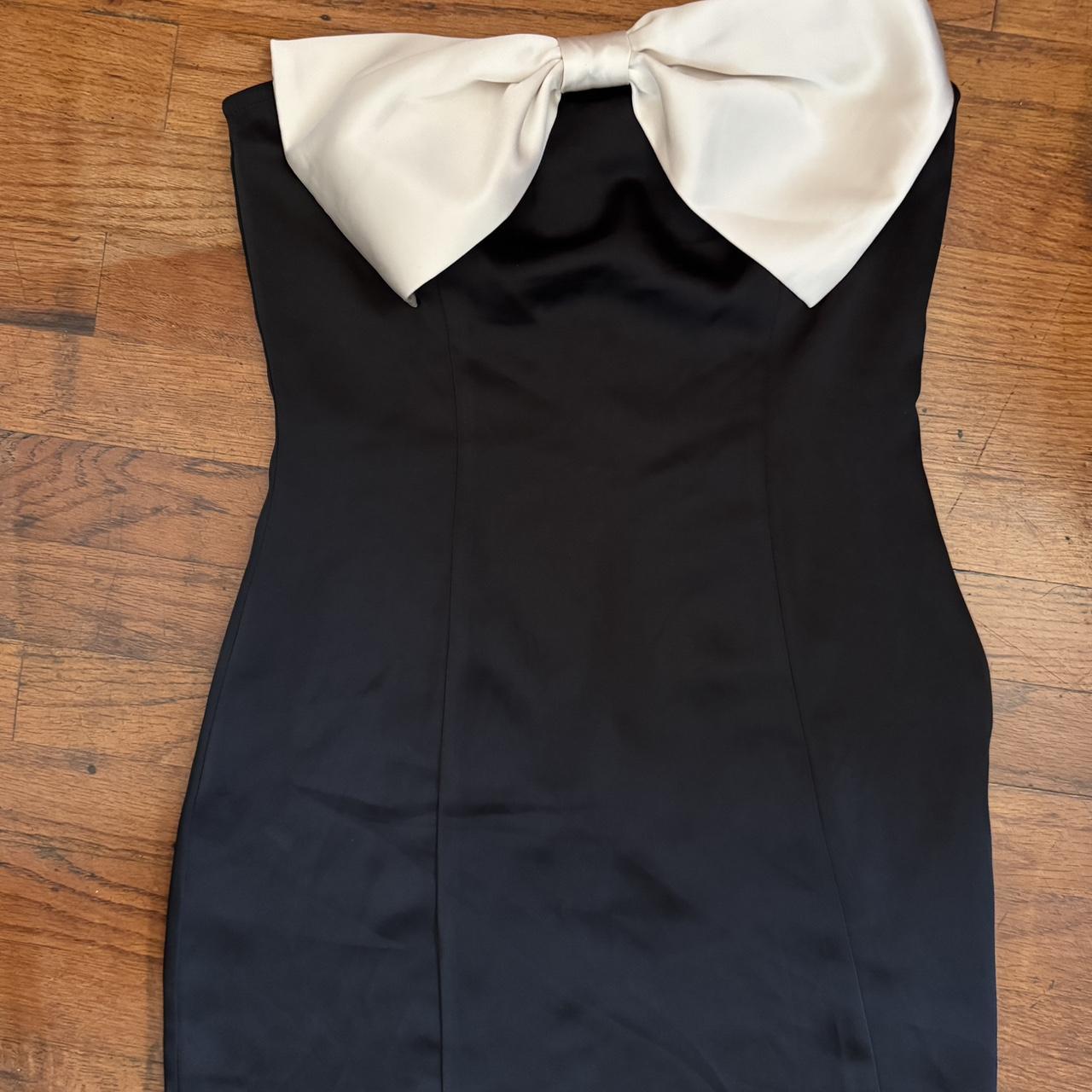 kesy bow tie mini dress black