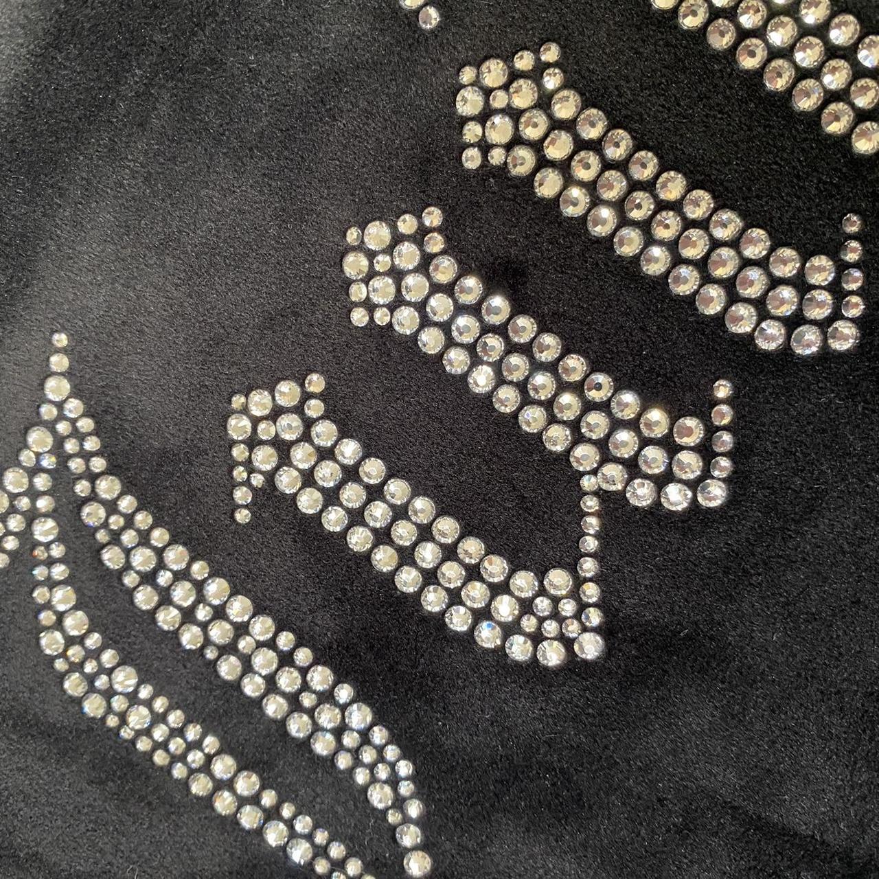 Juicy Couture velvet crop top in black with diamanté... - Depop
