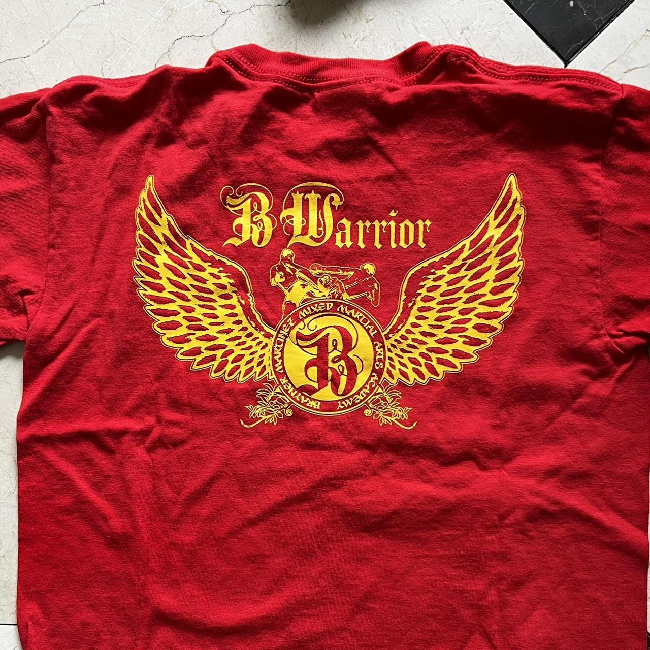 The coolest vintage red T-shirt with a martial arts... - Depop