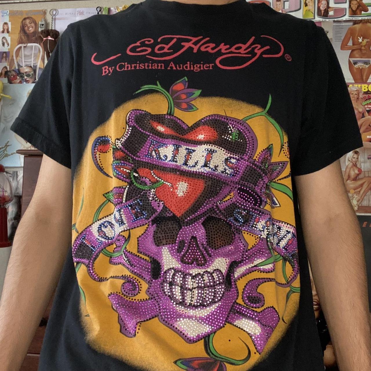 Ed Hardy Women S Multi T Shirt Depop   P0 