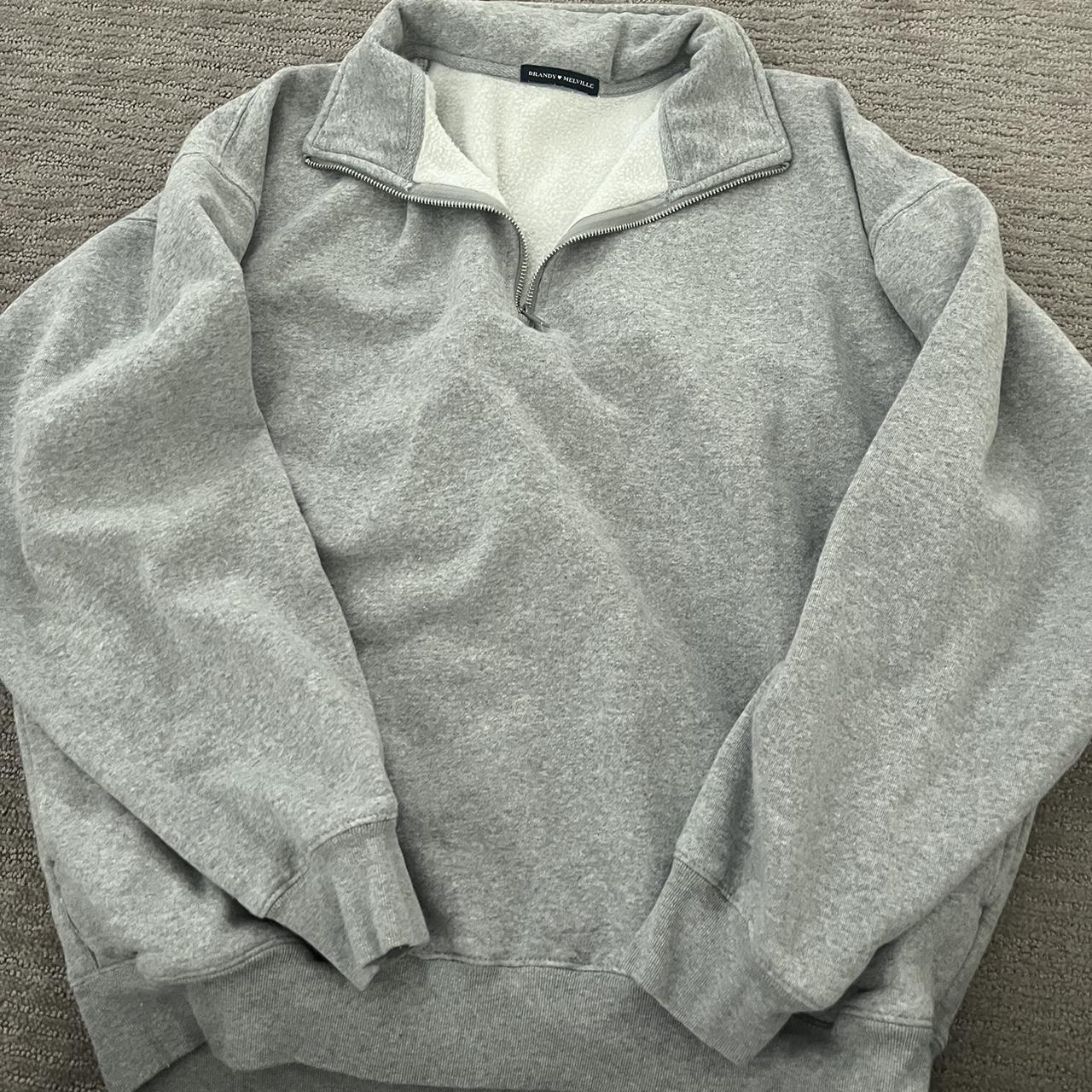Oversized Brandy Melville Quarter Zip Sweatshirt Depop