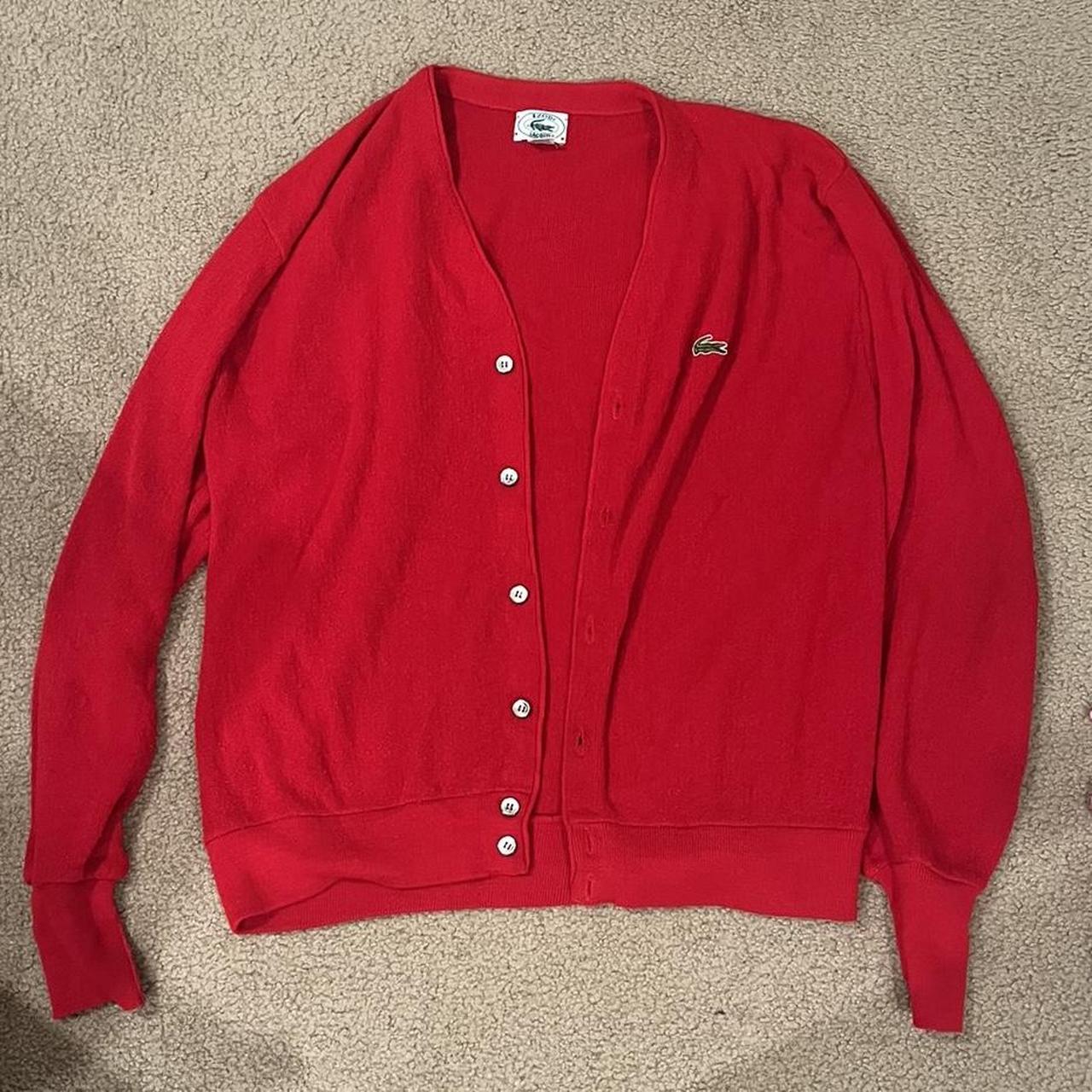 Lacoste Men's Red Cardigan | Depop