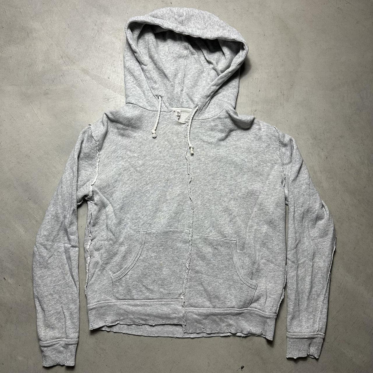 R13 Spliced Hoodie SS18 Distressed Off White French