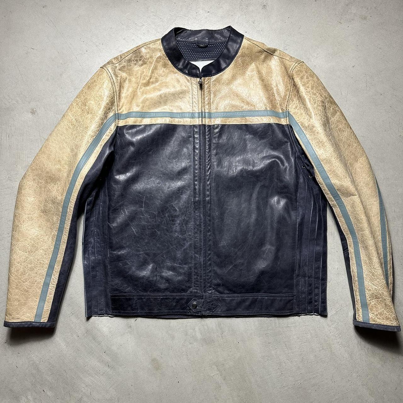 Mens Denim Leather Jacket, Size: M-XL