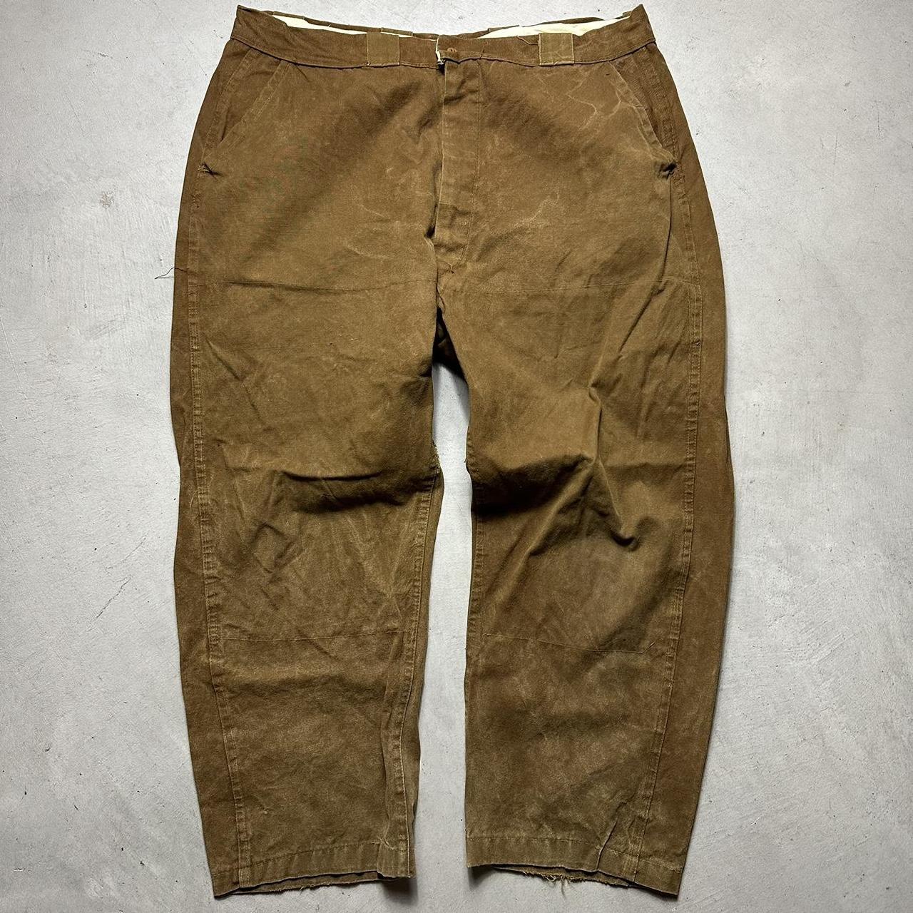 Vintage 50s 60s Cotton Tin Cloth Hunting Pants DOVE...