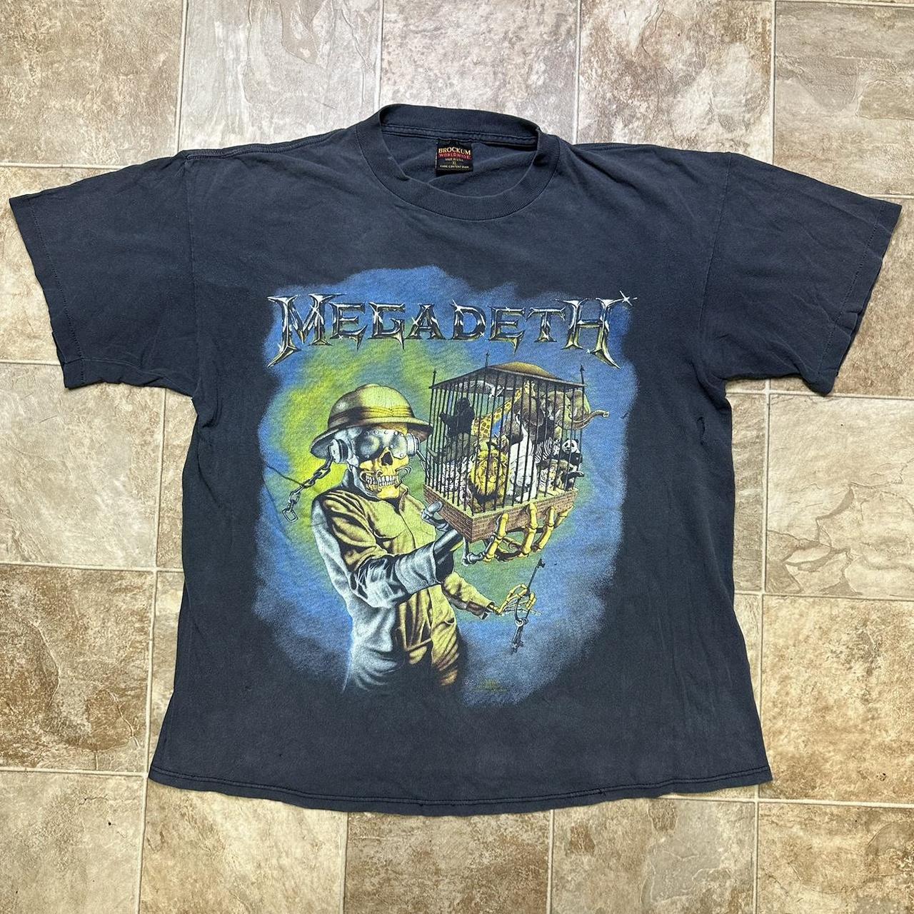90's MEGADETH Tシャツ BROCKUMボディ USA製 1990 Vintage MEGADETH - American Heavy Metal Band ** Large