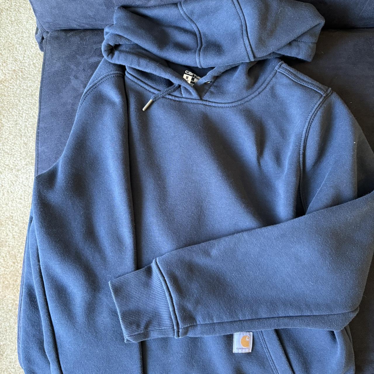 Carhartt Womens Hoodie Navy Blue Size Medium Depop