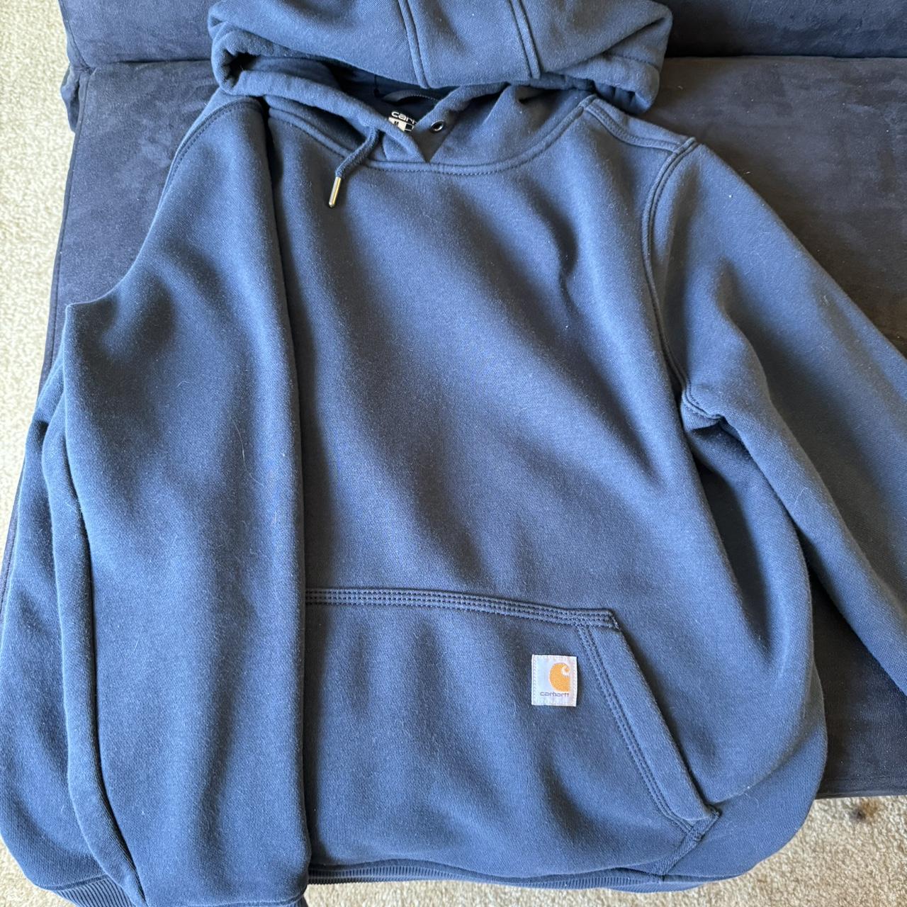 Carhartt Womens Hoodie Navy Blue Size Medium Depop