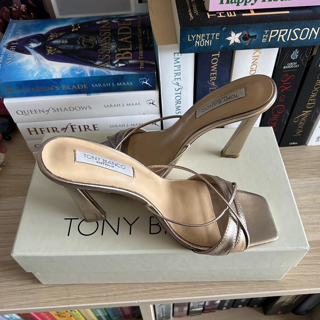 tony bianco vanquish amber nappa metallic heels ⭐️ Depop