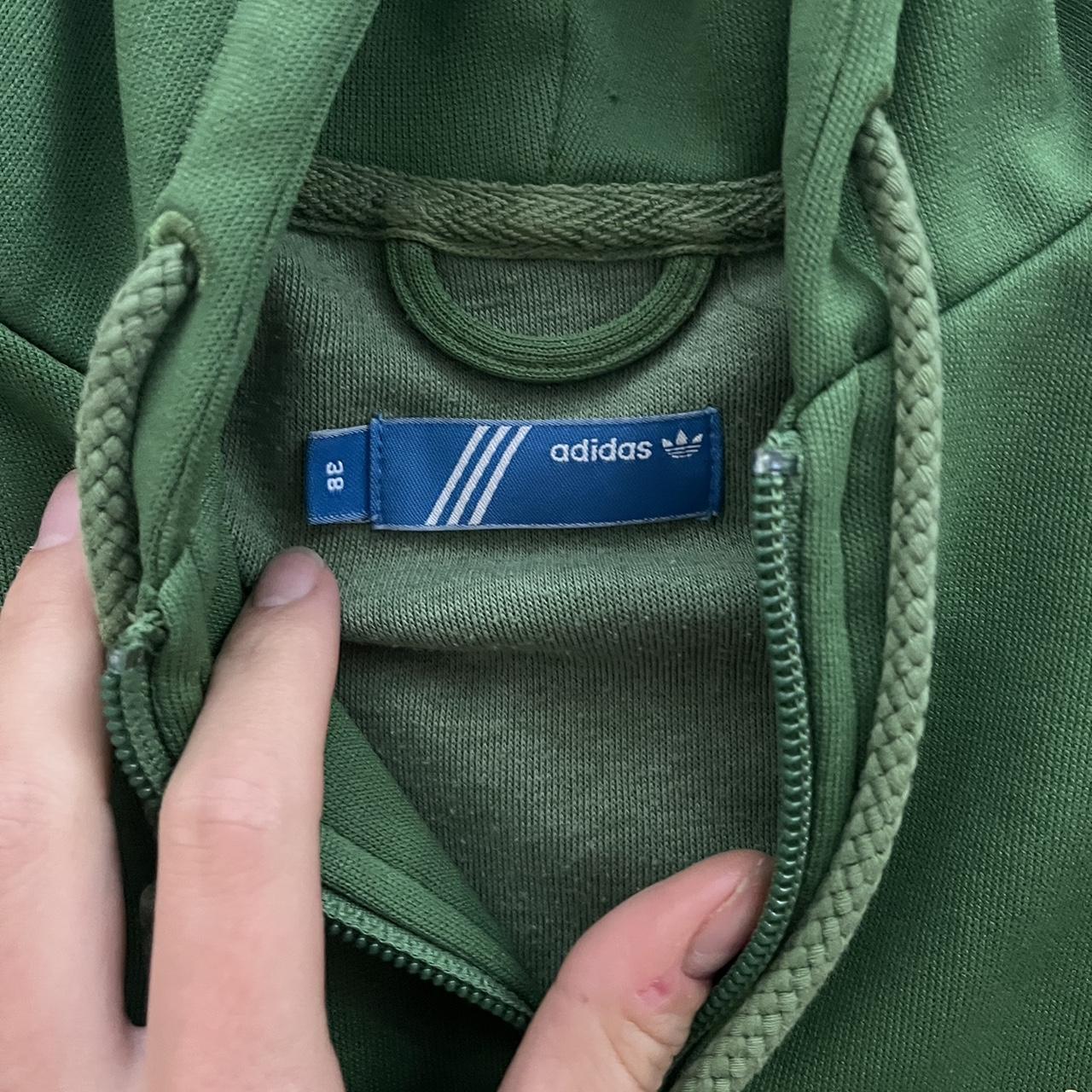 Green Adidas zip hoodie size 38/ S - Depop
