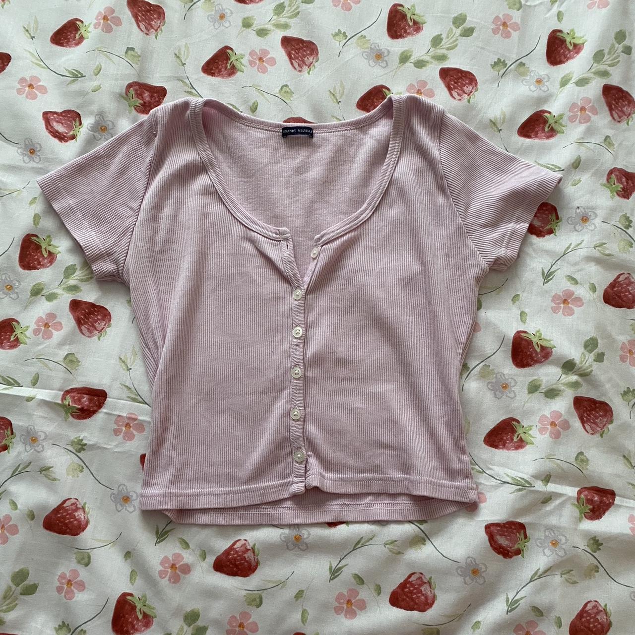 Brandy Melville Women's Pink Tshirt Depop