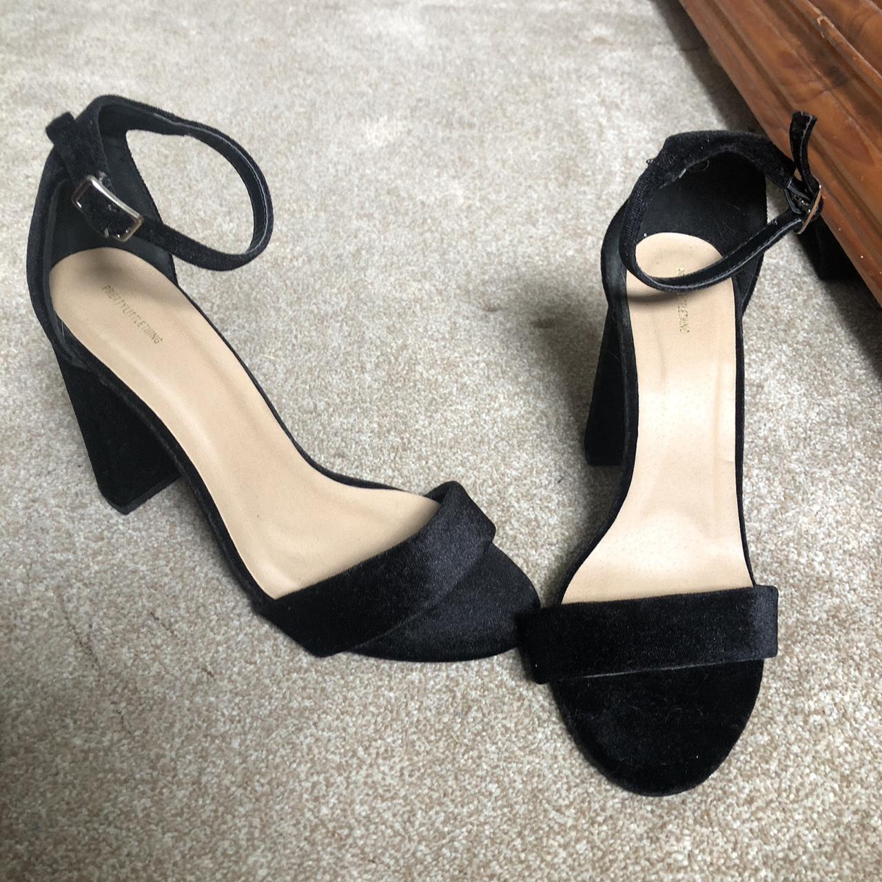 PrettyLittleThing Classic Black heels, adjustable... - Depop