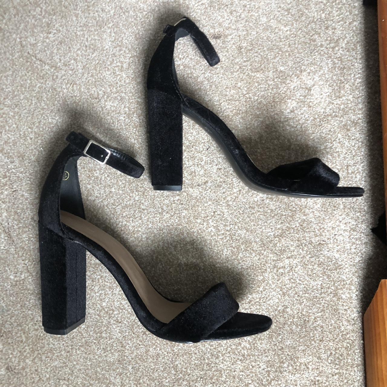 PrettyLittleThing Classic Black heels, adjustable... - Depop