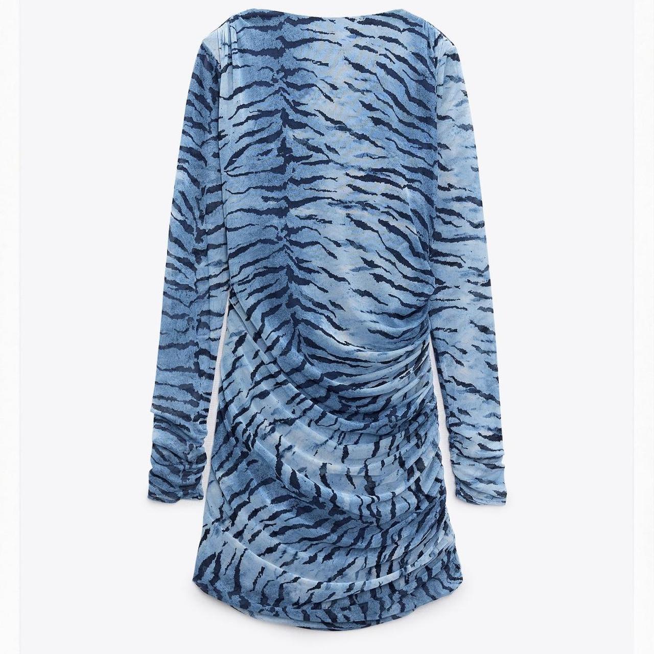 Zara blue hot sale zebra dress