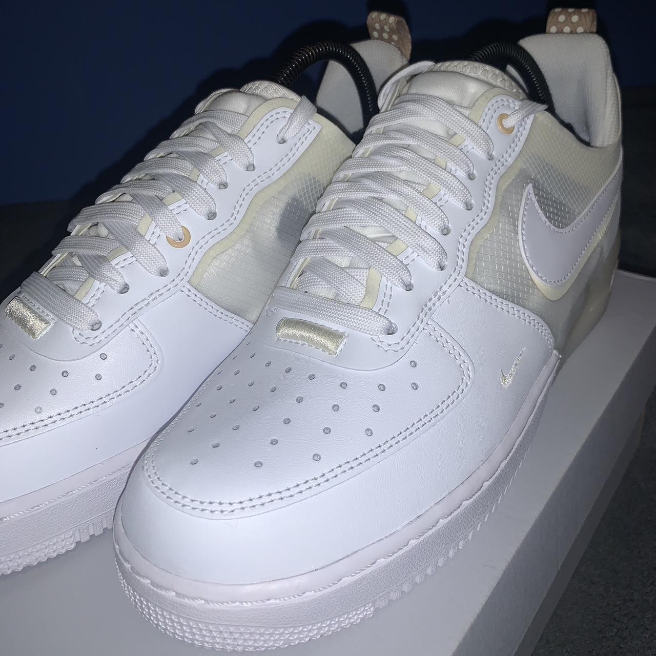 Nike air force 1 react “coconut milk” Size... Depop