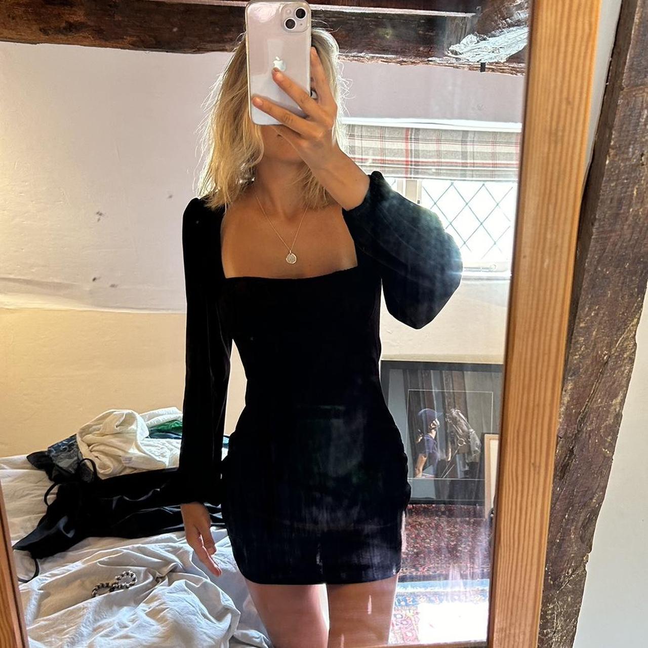 Asos black velvet dress online