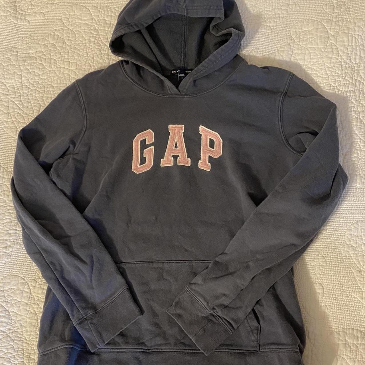 grey and pink gap hoodie. #gap... - Depop