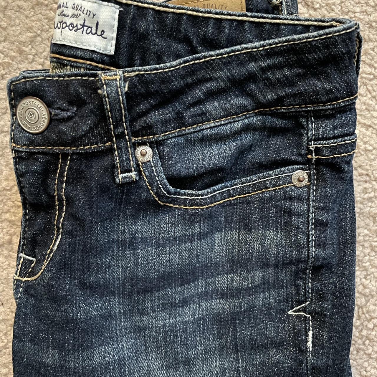 Aeropostale Women's Navy and Blue Jeans | Depop