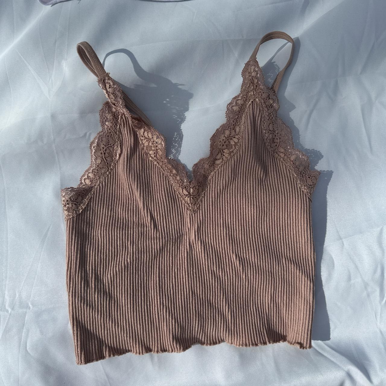 Nude Lace Cami Tank Top Adjustable Straps Shipping Depop