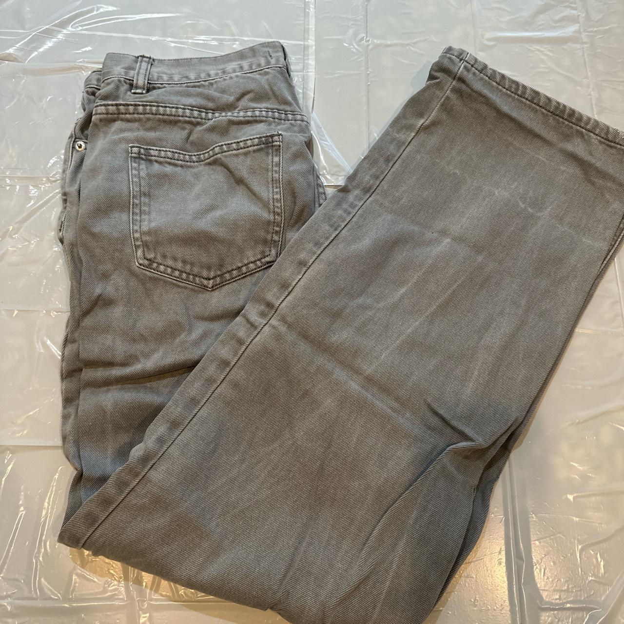 grey mid rise wide leg jeans -shipping is... - Depop